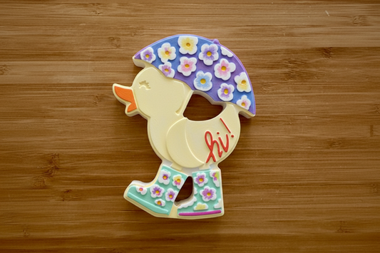 Floral bird on wood