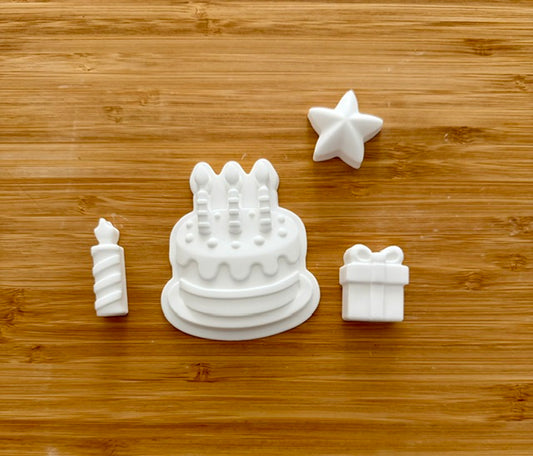 Painted birthday cake set example