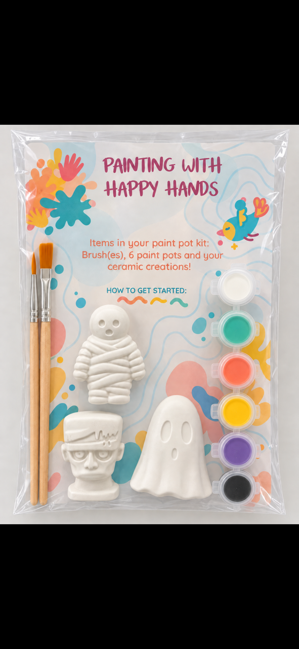 Halloween Mummy, Ghost & Ghoul Glow Paint Kit, 3-Piece