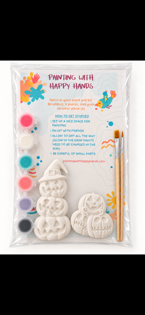 Halloween Glow in the Dark Paint Kit –2 Large Pieces