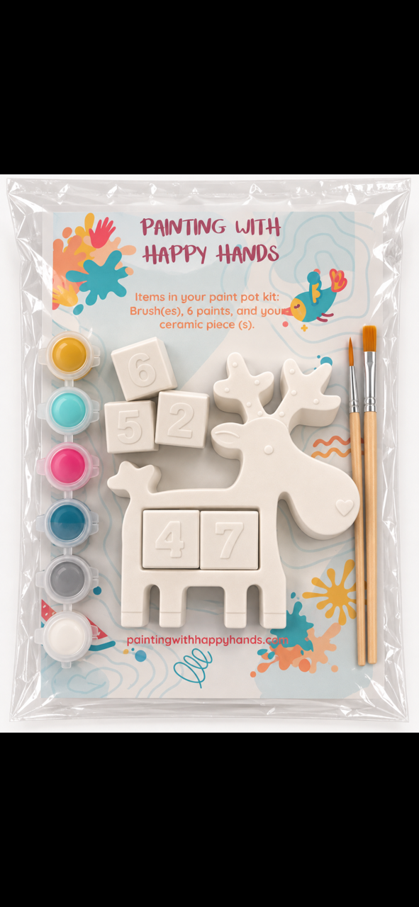 Reindeer Number Calendar Plaster Paint Kit