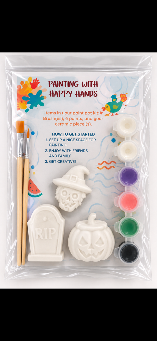Halloween Pumpkin Witch Tombstone Kit - Painted