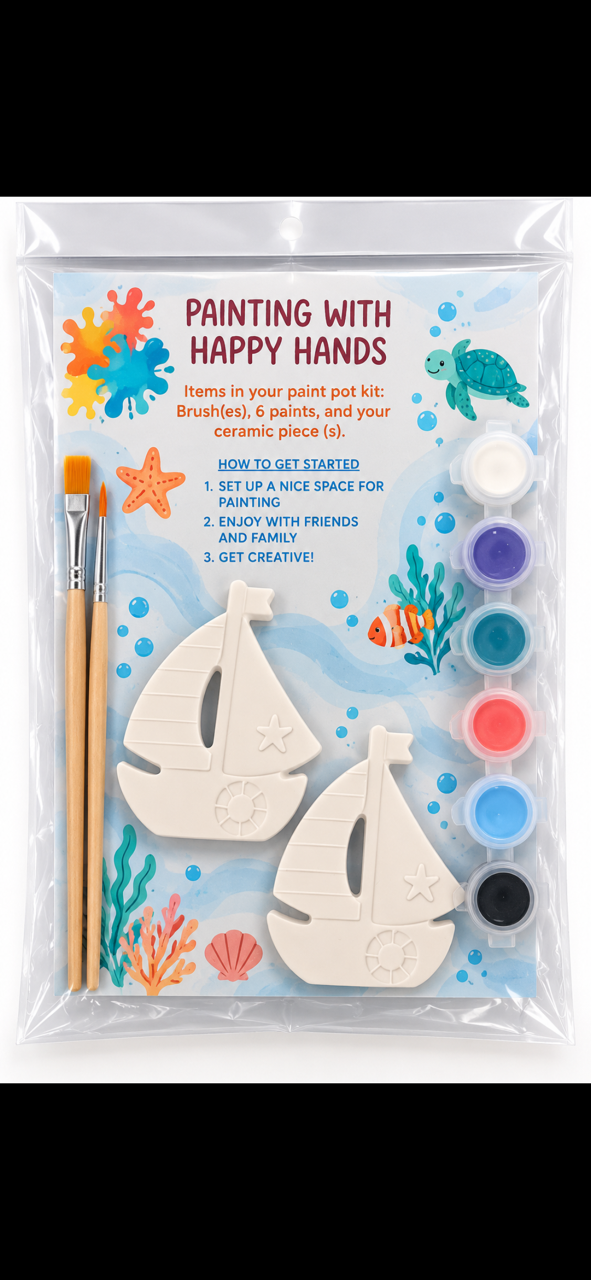 Sailboat Paint Kit, 2 Larger Pieces
