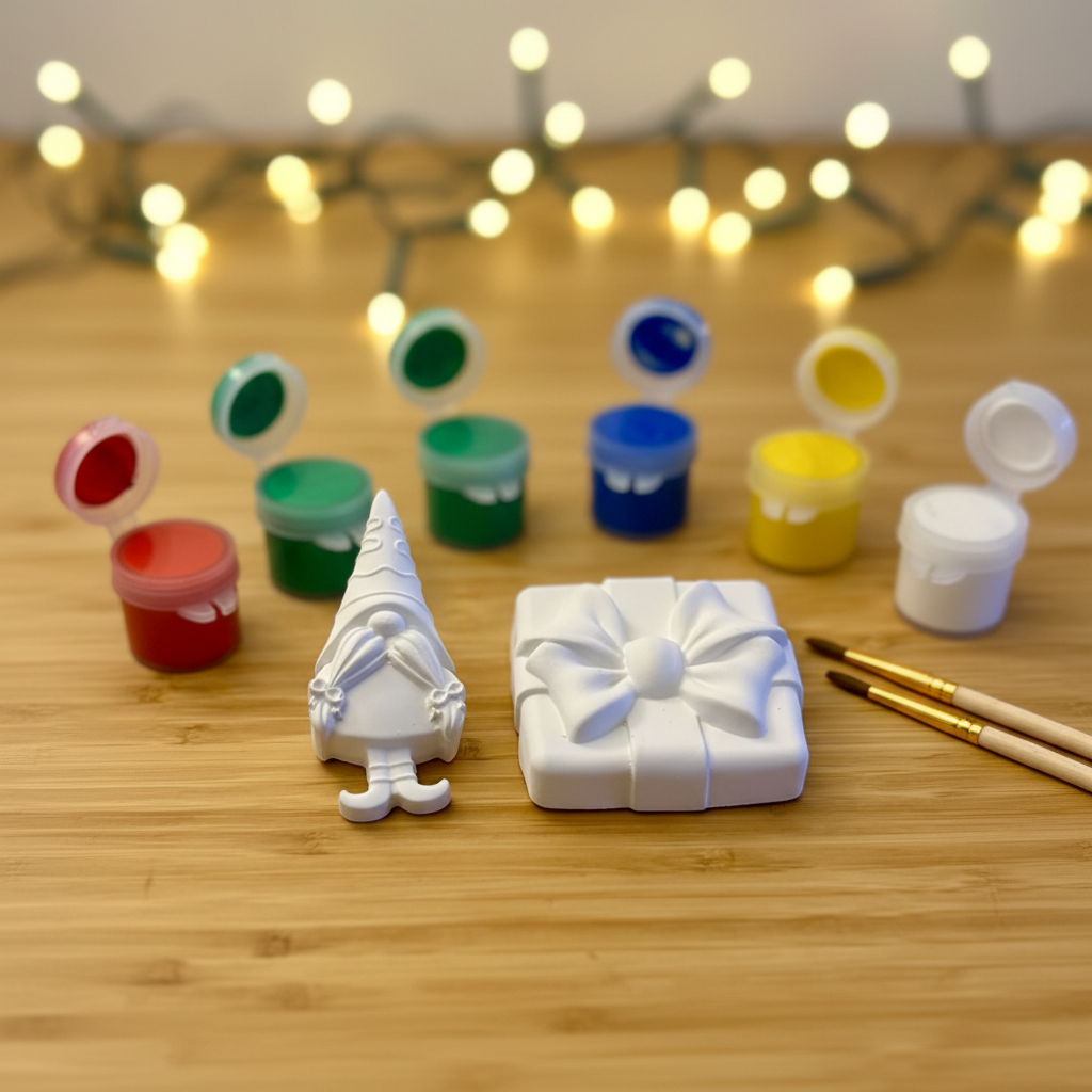 Christmas Tree & Gnome - exact pieces with paints