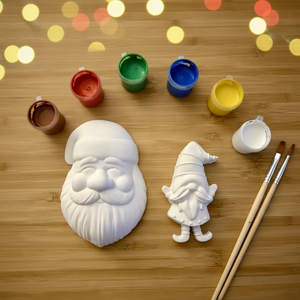 Gnome & Gingerbread Man Kit with paints and brushes