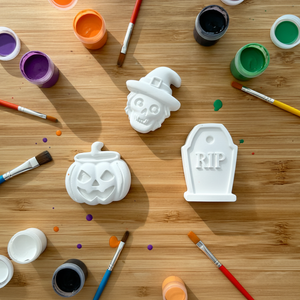 Halloween Pumpkin Witch Tombstone Kit - Unpainted