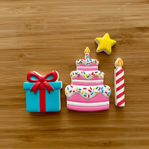 Painted birthday cake set example