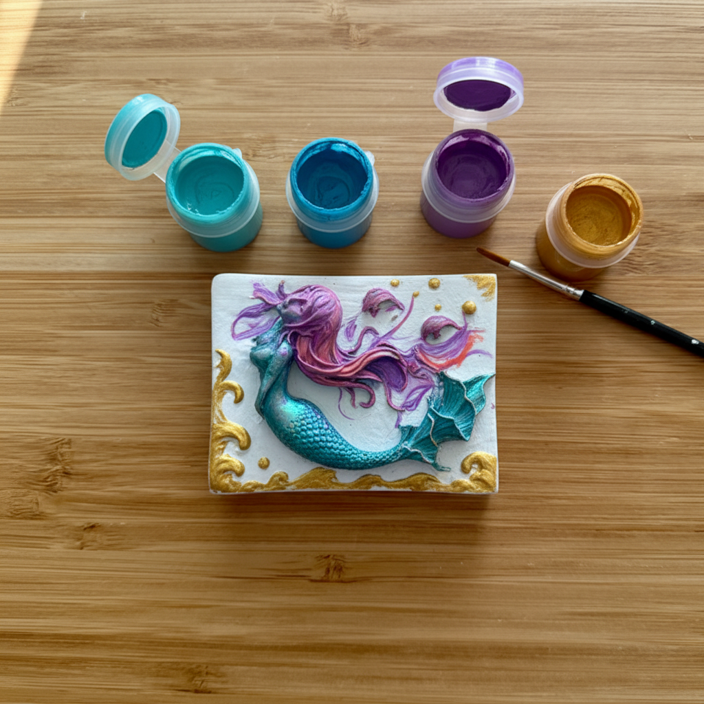Painted Mermaid Plaster Kit - Finished